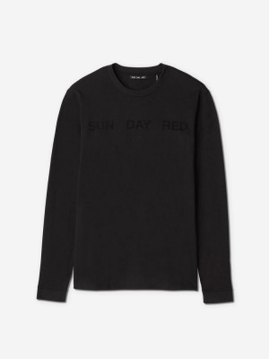 Black Sun Day Red Long Sleeve Dark Nebula T-Shirt | 607ZKQNIH