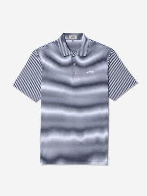 Navy White Stripe Sun Day Red Monterey Stripe Polo | 341MZHCTS