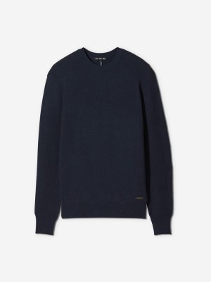 Navy Sun Day Red 3D Knit Lightweight Crew | 859BWZSEO