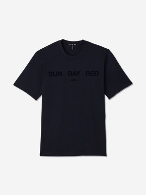 Navy Sun Day Red SunDay T-Shirt | 723JYCUKO