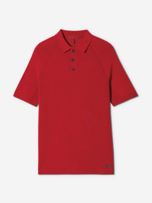 Sunday Red Sun Day Red 3D Knit Polo | 849PDWKOQ