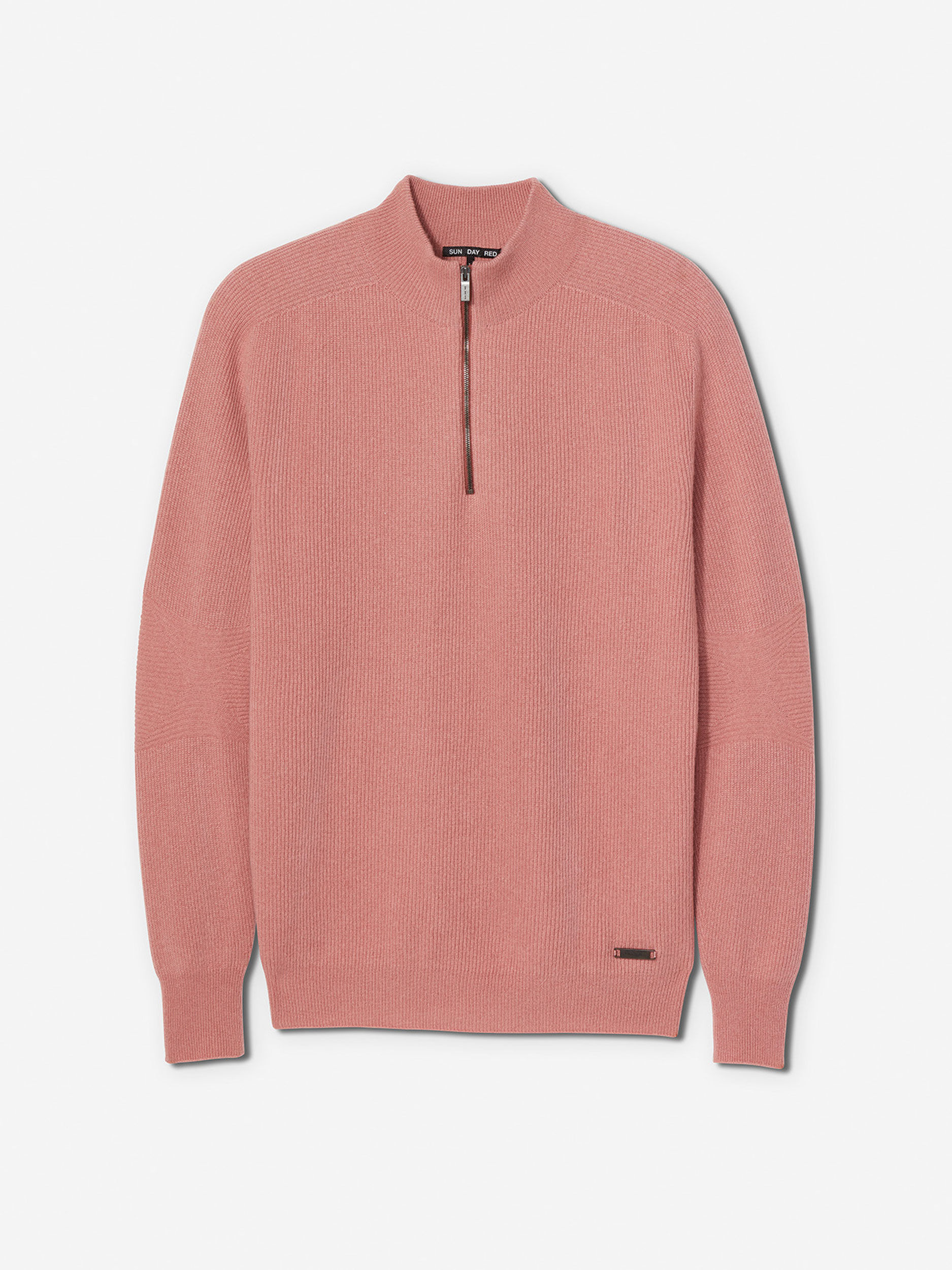 Ash Rose               Sun Day Red 3D Knit Cashmere Quarter Zip | 750PJXWMB