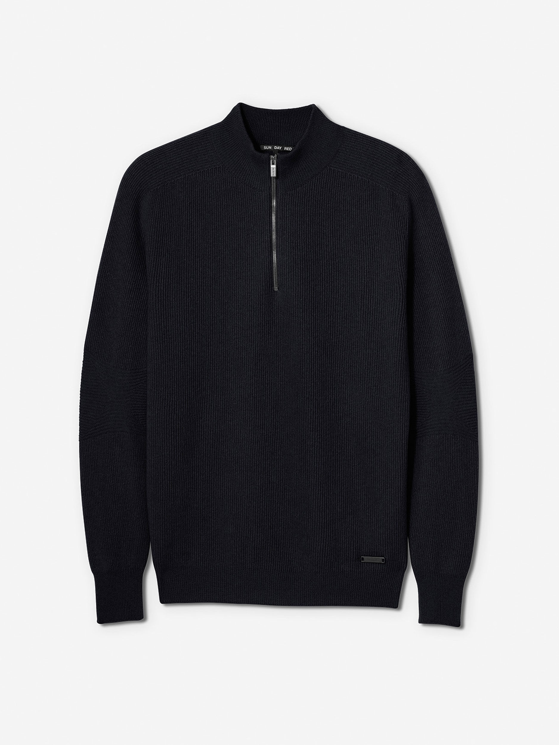 Black               Sun Day Red 3D Knit Cashmere Quarter Zip | 704KHQVWF