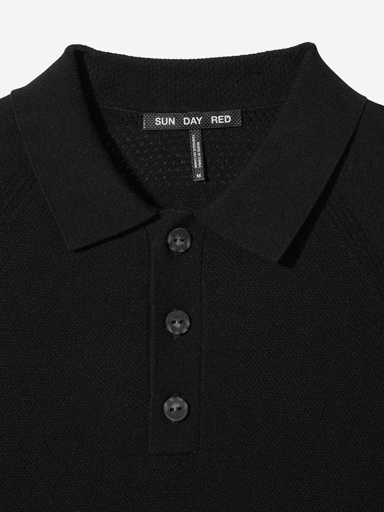 Black               Sun Day Red 3D Knit Polo | 405SBMKUA