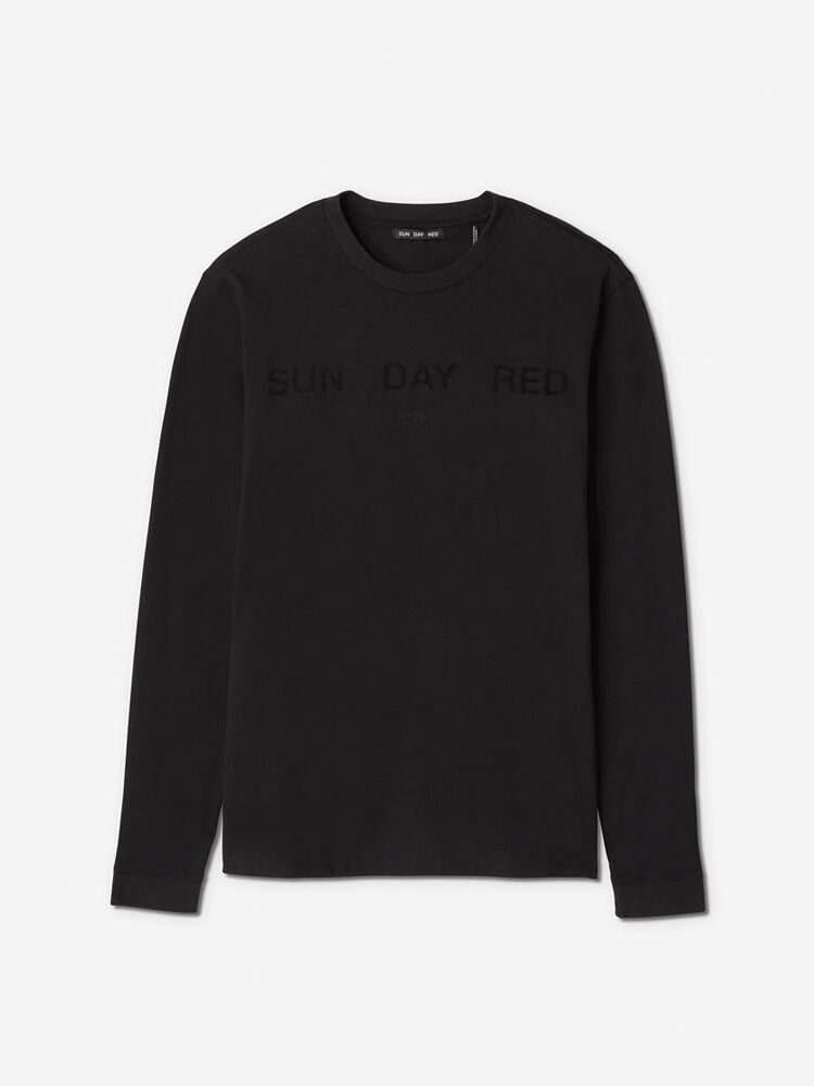 Black               Sun Day Red Long Sleeve Dark Nebula T-Shirt | 607ZKQNIH