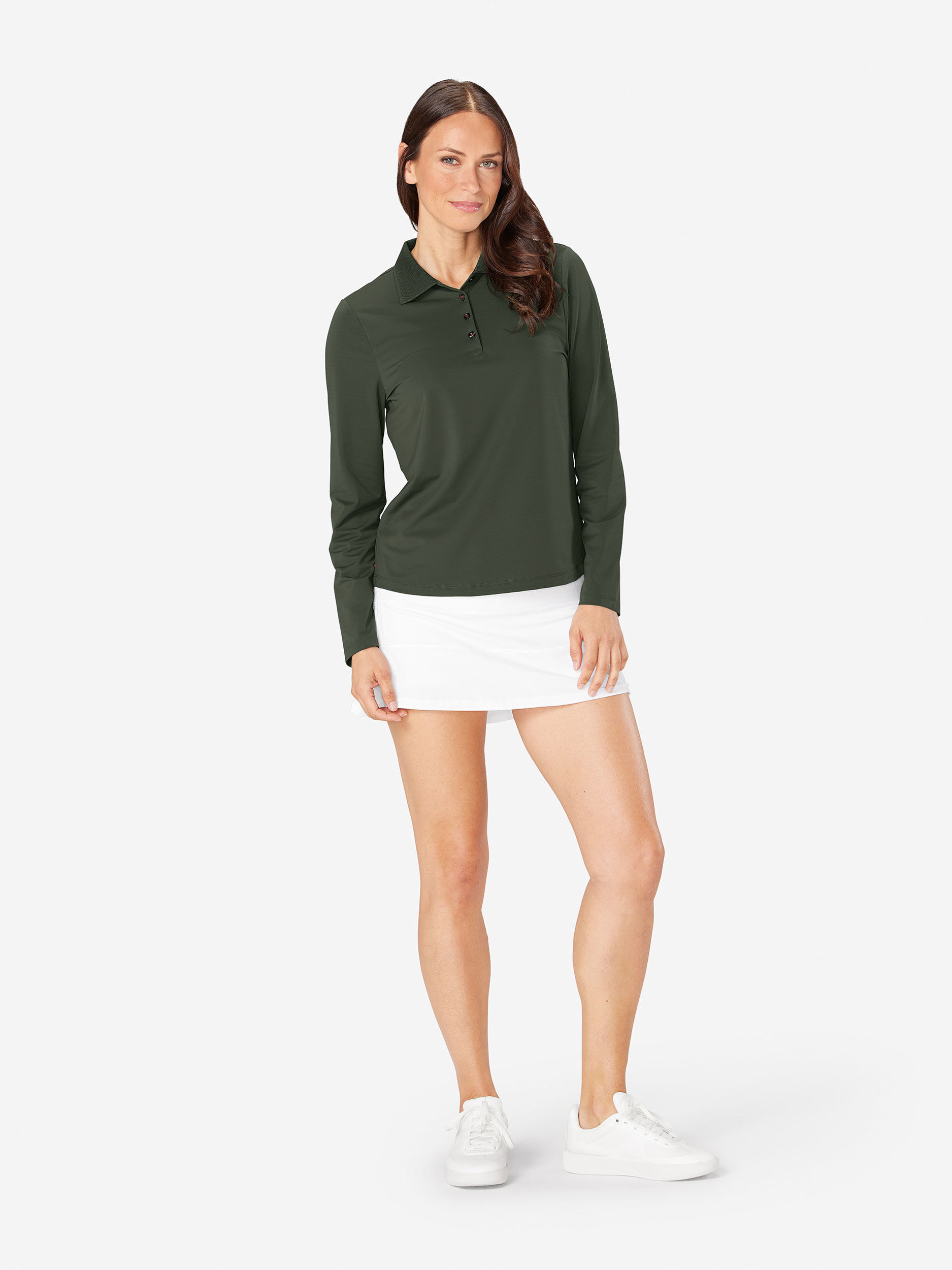 Deep Forest Green               Sun Day Red Long Sleeve Sunnie PQ Polo | 512HQYSZW