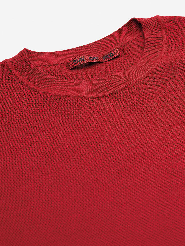 Sunday Red               Sun Day Red 3D Knit Lightweight Crew | 067KEVNYX