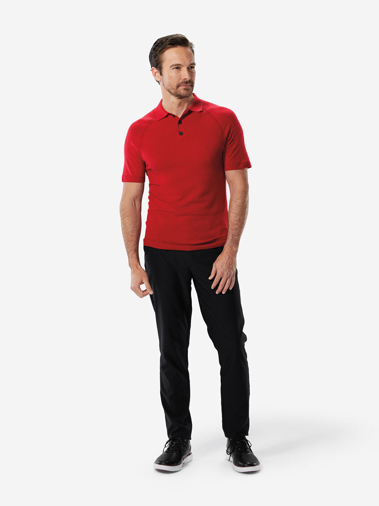 Sunday Red               Sun Day Red 3D Knit Polo | 849PDWKOQ