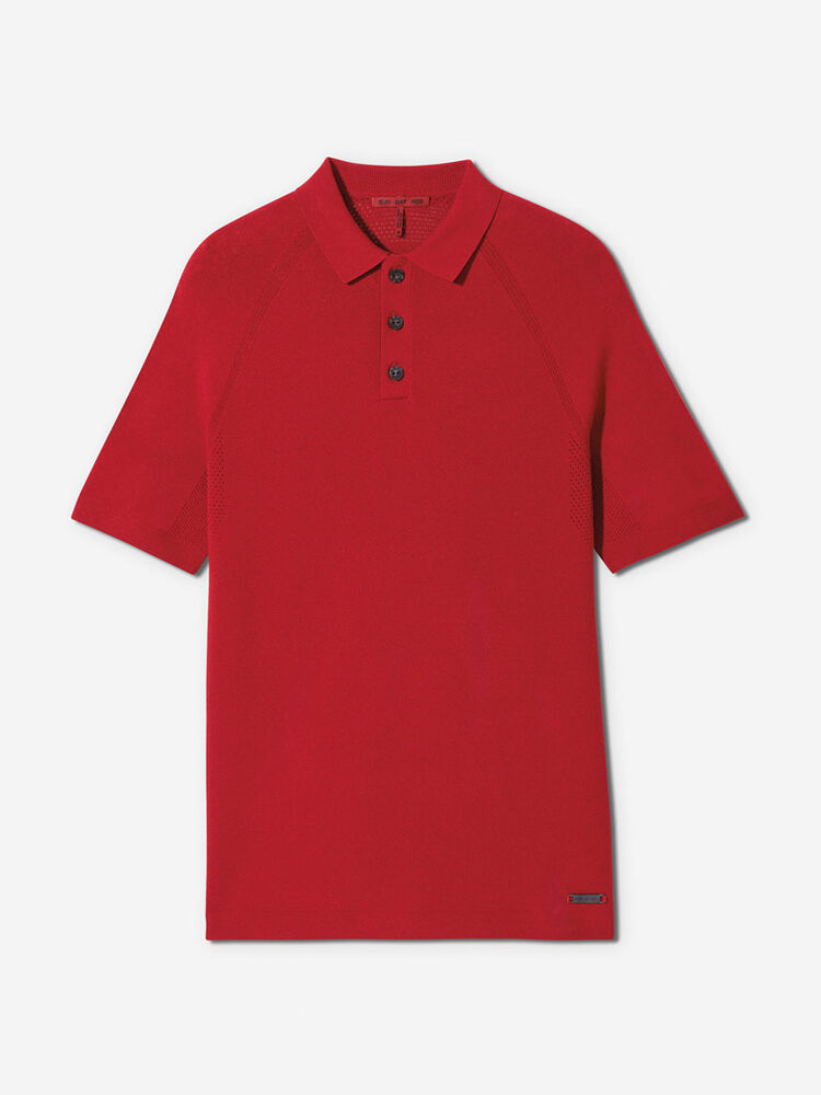 Sunday Red               Sun Day Red 3D Knit Polo | 849PDWKOQ