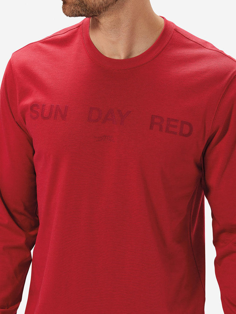 Sunday Red               Sun Day Red Long Sleeve Dark Nebula T-Shirt | 184KGIUDV