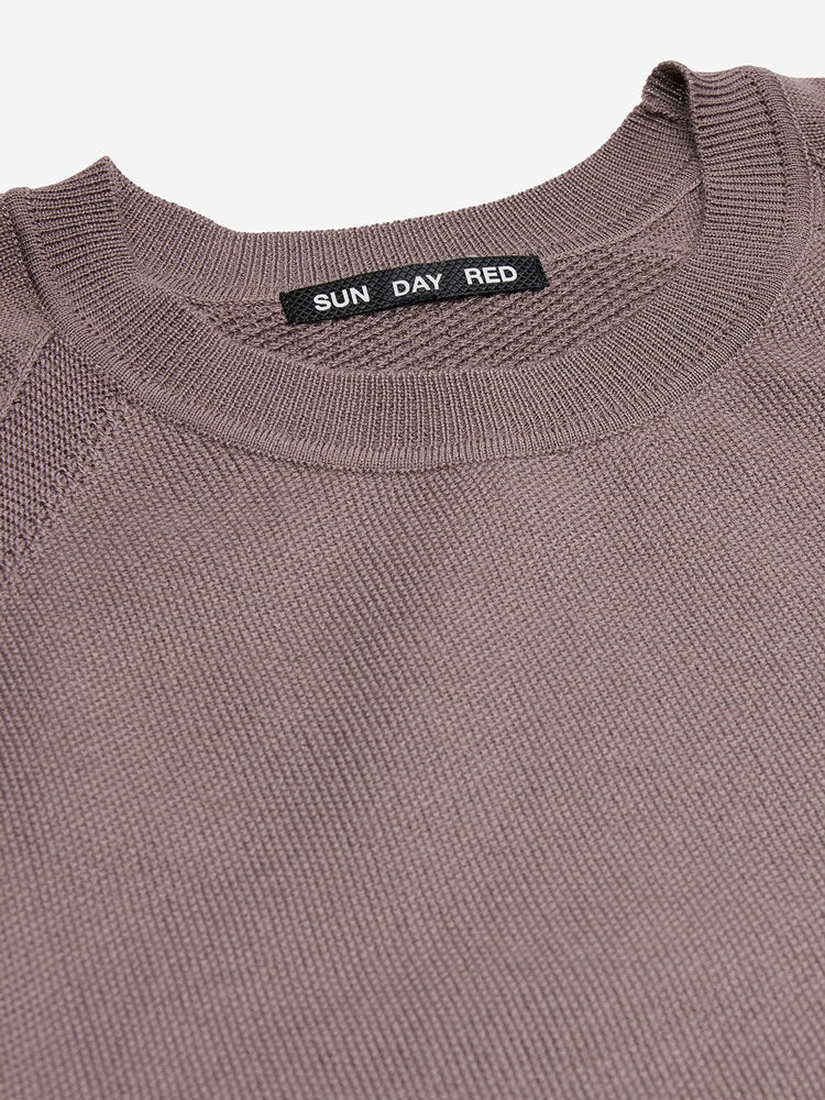 Tyrian               Sun Day Red 3D Knit Cashmere Crew | 927IFDBAY